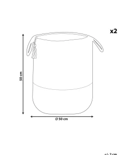 Beliani Juuttikori Beige/Vaaleansininen 50 Cm 2 Kpl Gajar Online