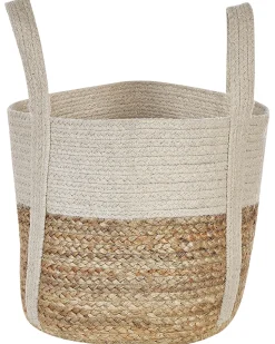 Beliani Juuttikori Beige/Valkoinen 35 Cm Sonipat Clearance