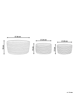 Beliani Juuttikori Luonnonvari/Beige 3 Kpl Tajori Flash Sale