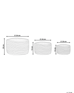 Beliani Juuttikori Luonnonvari/Beige 3 Kpl Kahu Fashion