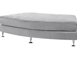 Beliani Kaareva Vaaleanharmaa 7-Istuttava Samettisohva Rotunde Online