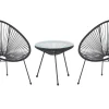 Beliani Kalustesetti Musta Poyta Ja 2 Tuolia Acapulco Ii Clearance