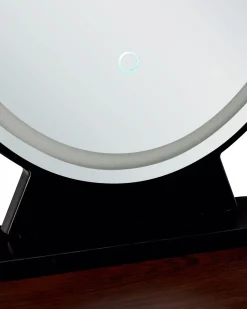 Beliani Kampauspoyta 2 Laatikkoa Led-Peili Jakkara Tumma Puu/Musta Loix Shop