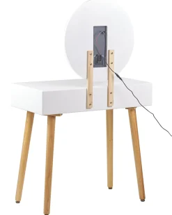 Beliani Kampauspoyta 2 Laatikkoa Led-Peili Jakkara Valkoinen/Harmaa Josselin Sale