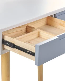 Beliani Kampauspoyta 2 Laatikkoa Led-Peili Jakkara Valkoinen/Harmaa Josselin Sale