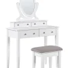 Beliani Kampauspoyta 4 Laatikkoa Peili Jakkara Valkoinen Lune Cheap