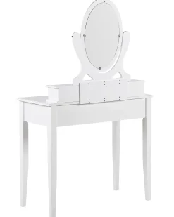Beliani Kampauspoyta 4 Laatikkoa Peili Jakkara Valkoinen Lune Cheap