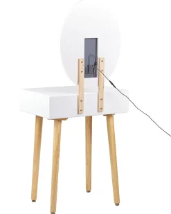 Beliani Kampauspoyta Laatikko Led-Peili Jakkara Valkoinen/Harmaa Vesoul Discount