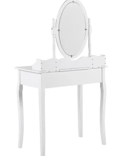 Beliani Kampauspoyta Laatikko Peili Jakkara Valkoinen Soleil Cheap