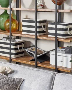 Beliani Kangaskori Musta/Valkoinen 3 Kpl Darqab Fashion