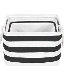 Beliani Kangaskori Musta/Valkoinen 3 Kpl Darqab Fashion