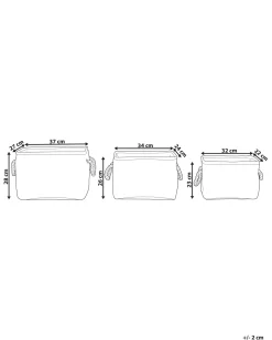 Beliani Kangaskori Musta/Valkoinen 3 Kpl Darqab Fashion