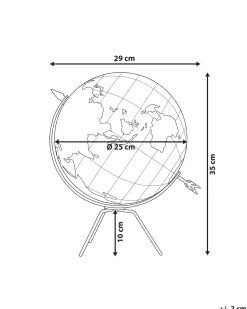 Beliani Karttapallo Ruskea/Musta 35 Cm Battuta Online