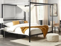 Beliani Katossanky Metalli Musta 180 X 200 Cm Lestards Cheap
