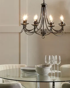 Beliani Kattokruunu 8 Polttimoa Metalli Musta Teesta Clearance