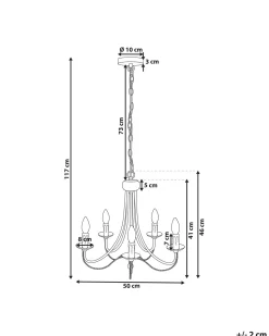 Beliani Kattokruunu 5 Polttimoa Metalli Musta Dabus Shop