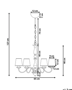 Beliani Kattokruunu 6 Polttimoa Metalli Messinki Bradano Hot