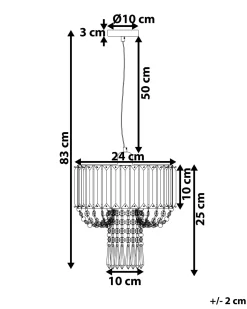 Beliani Kattokruunu Rauta Vaaleanharmaa Adorn Discount