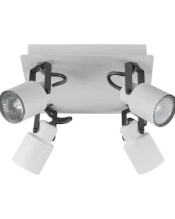 Beliani Kattovalaisin 4 Polttimoa Rauta Valkoinen Bonte Best Sale