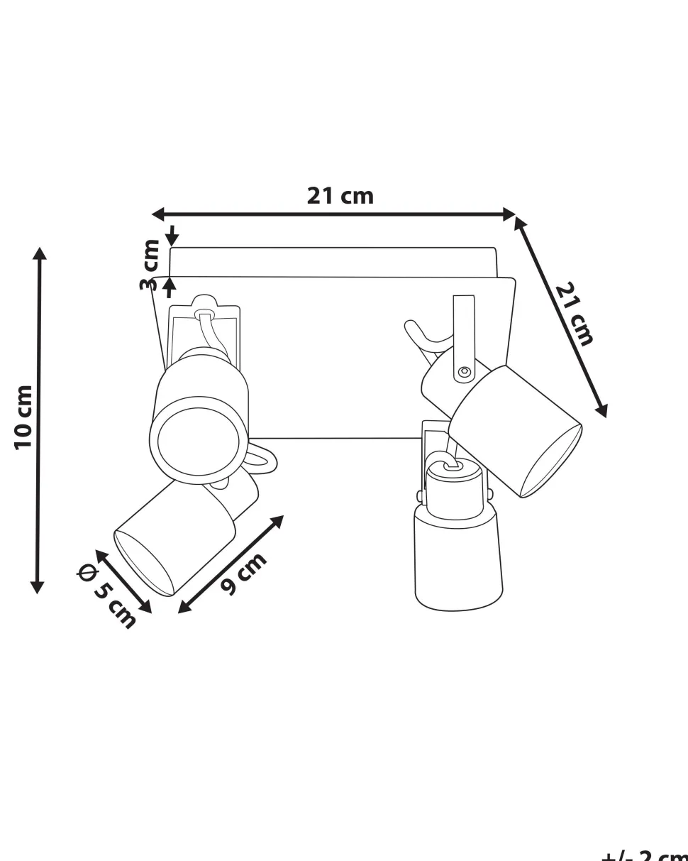 Beliani Kattovalaisin 4 Polttimoa Rauta Valkoinen Bonte Best Sale