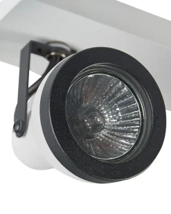 Beliani Kattovalaisin 3 Polttimoa Rauta Valkoinen/Musta Baro Discount