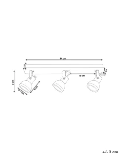Beliani Kattovalaisin 3 Polttimoa Rauta Valkoinen/Musta Baro Discount
