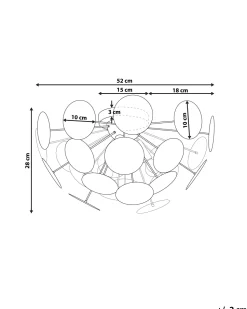 Beliani Kattovalaisin 3 Polttimoa Metalli Valkoinen Maritsa Fashion