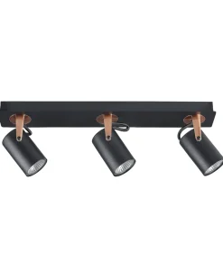 Beliani Kattovalaisin 3 Polttimoa Metalli Musta Klip Best Sale