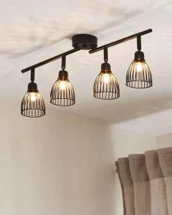 Beliani Kattovalaisin 4 Polttimoa Metalli Musta Golok New