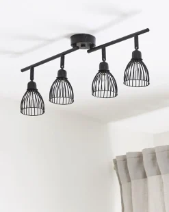 Beliani Kattovalaisin 4 Polttimoa Metalli Musta Golok New