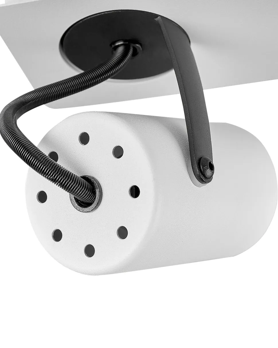 Beliani Kattovalaisin 4 Polttimoa Metalli Valkoinen Klip Sale