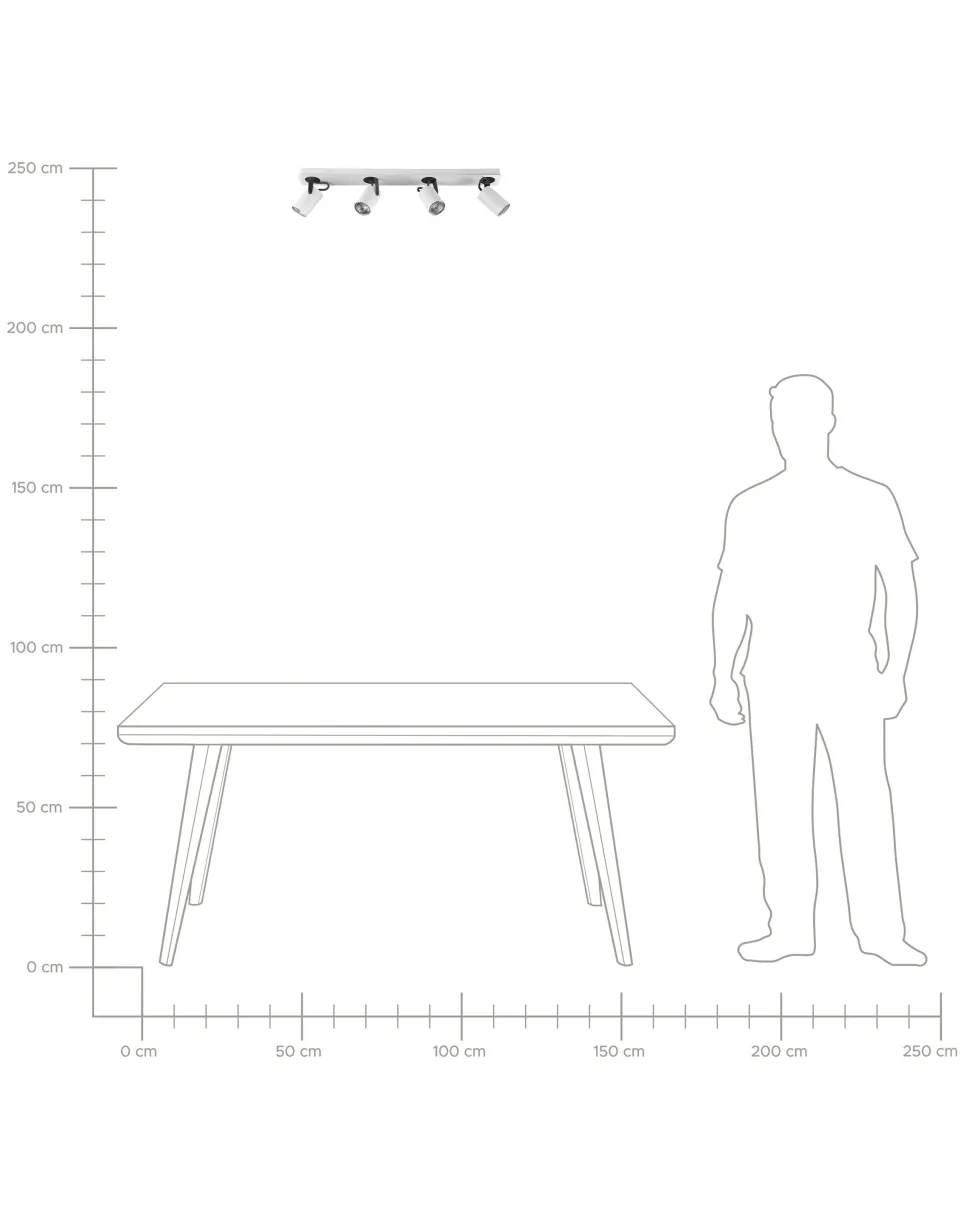 Beliani Kattovalaisin 4 Polttimoa Metalli Valkoinen Klip Sale