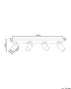 Beliani Kattovalaisin 4 Polttimoa Metalli Valkoinen Klip Sale