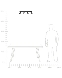 Beliani Kattovalaisin 4 Polttimoa Metalli Musta Klip Cheap