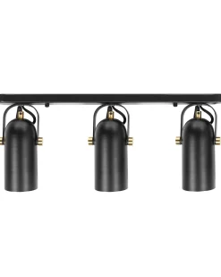 Beliani Kattovalaisin 3 Polttimoa Metalli Musta Tyria Best Sale