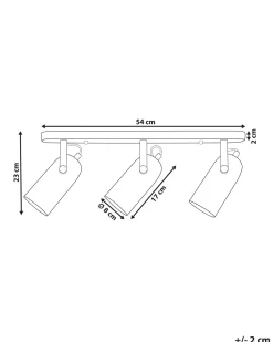 Beliani Kattovalaisin 3 Polttimoa Metalli Musta Tyria Best Sale