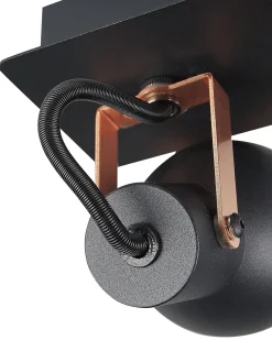 Beliani Kattovalaisin 2 Polttimoa Rauta Musta/Kupari Baro Cheap