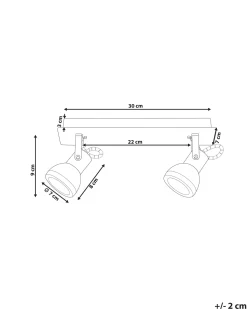 Beliani Kattovalaisin 2 Polttimoa Rauta Musta/Kupari Baro Cheap