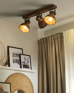 Beliani Kattovalaisin 3 Polttimoa Tumma Mangopuu Pennai Cheap