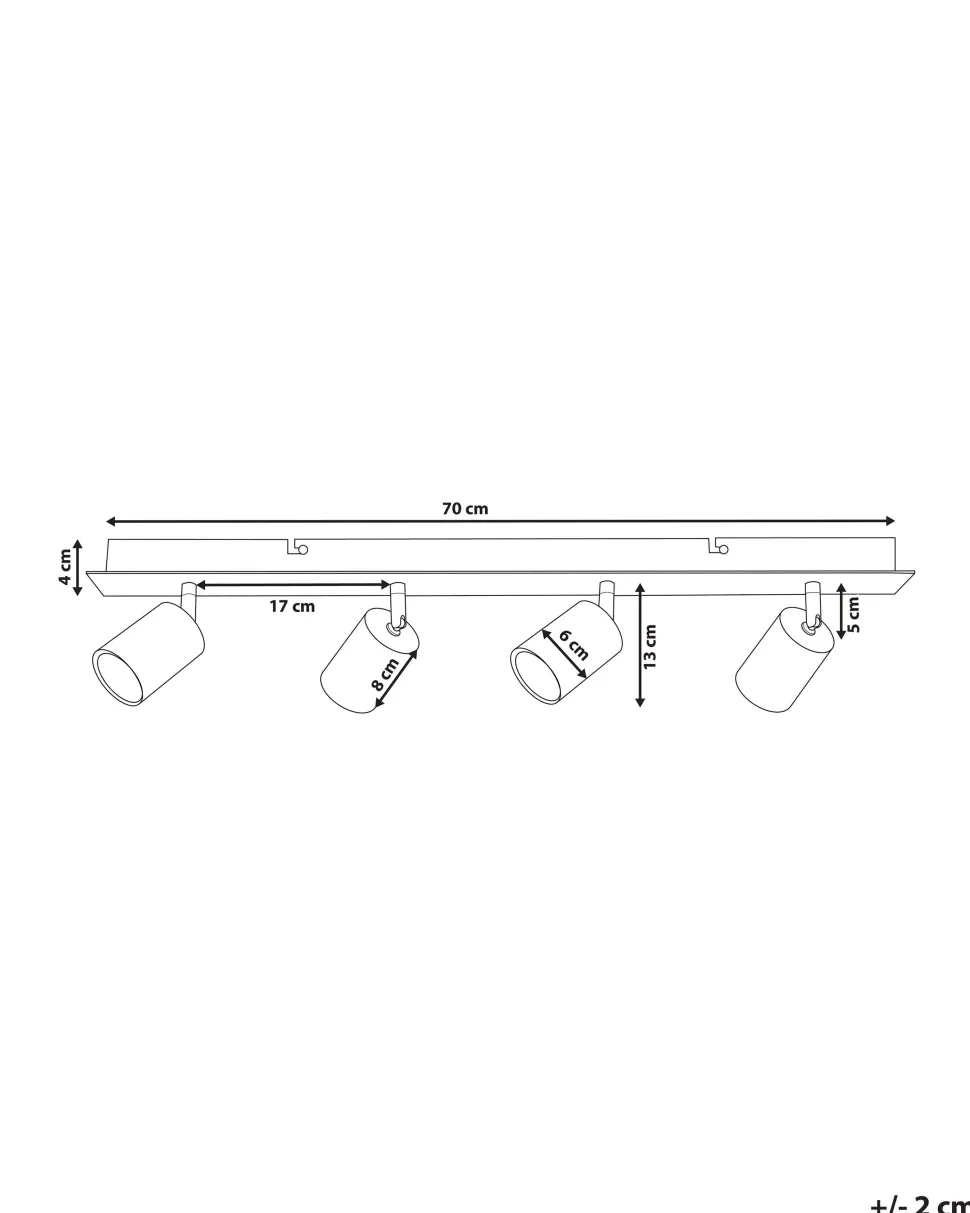 Beliani Kattovalaisin 4 Polttimoa Metalli Valkoinen Tigris Online