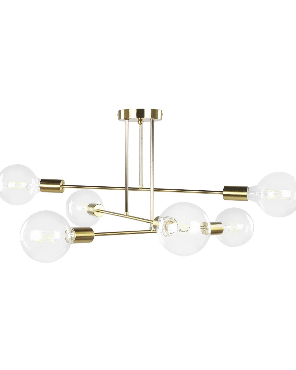 Beliani Kattovalaisin 6 Polttimoa Metalli Messinki Kidane Cheap