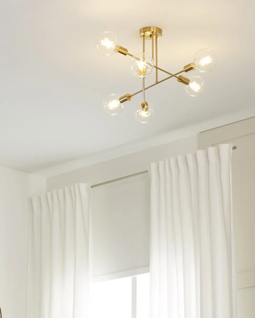 Beliani Kattovalaisin 6 Polttimoa Metalli Messinki Kidane Cheap