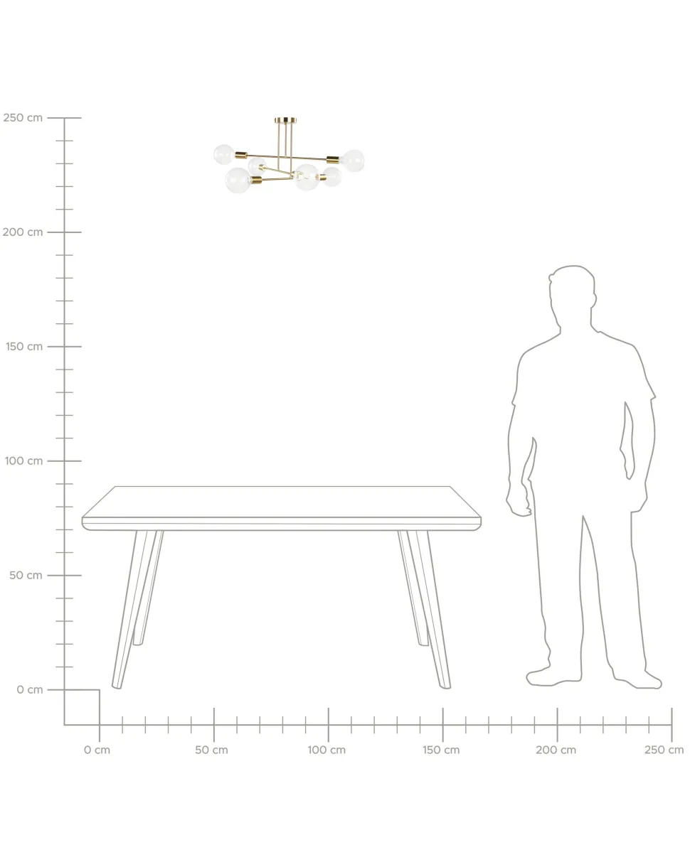 Beliani Kattovalaisin 6 Polttimoa Metalli Messinki Kidane Cheap