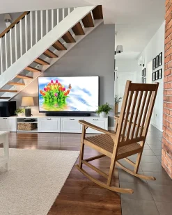 Beliani Keinutuoli Akaasia Vaalea Puu Bojano Best Sale