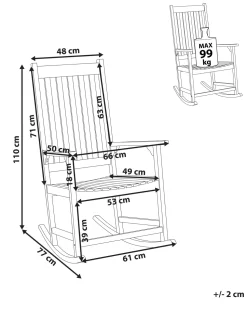 Beliani Keinutuoli Akaasia Vaalea Puu Bojano Best Sale