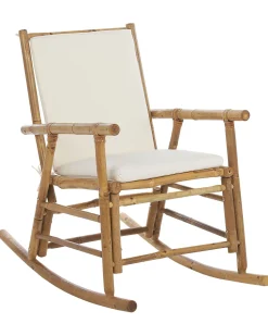 Beliani Keinutuoli Bambu Vaalea Puu/Luonnonvalkoinen Frigole Discount