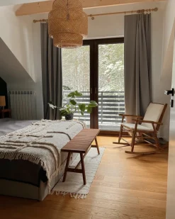 Beliani Keinutuoli Bambu Vaalea Puu/Luonnonvalkoinen Frigole Discount