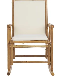 Beliani Keinutuoli Bambu Vaalea Puu/Luonnonvalkoinen Frigole Discount