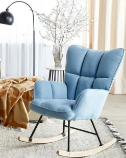 Beliani Keinutuoli Kangas Sininen Oulu Discount