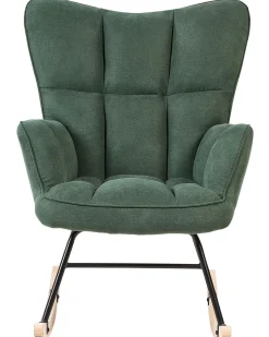Beliani Keinutuoli Kangas Smaragdinvihrea Oulu Store